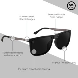 NEVEN Mackaye Polarized Sunglasses – Rectangle Sunglasses for Men and Women