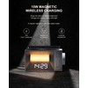 Sound Machine Alarm Clock with Wireless Charger for Bedroom, Hotel