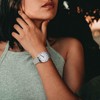 WOCCI 12mm Elegant Leather Watch Strap for Ladies with Rose