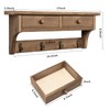 Emfogo Coat Hooks Mounted, Rustic Wood Coat Rack Mount Shelf