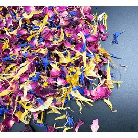 Spring Flower Blend – Edible flowers - Rose, Cornflower and Marigold - All natural, Culinary grade Delights (0.35oz) - Premium Quality - Perfect for Beverages, Cakes