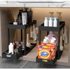 POUGNY 2PC Under Sink Organizer Rack 2 Tier Under Sliding