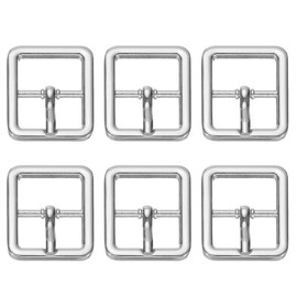PATIKIL Single Prong Buckle, 6 Pcs 0.8 Inch Adjustable Metal Roller Buckle Square Center Bar Buckle Belt Buckle for Bag DIY Craft Purse Strap Shoe Belt Making Accessories, Silver Tone