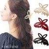 Vingtaine H7826-WH- Hair Claw Flower, Hollow Out, Simple, Hair Clip,