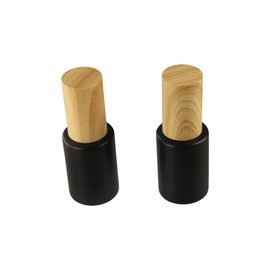 GUEDKIKL 2Pcs 30Ml/1oz Black Frosted Glass Pump Bottle, Empty Refillable Cosmetic Cream Bottles with Bamboo Lid Travel Spray Bottles for Essential Oil Emulsion Essence Liquid