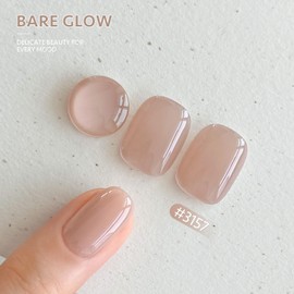 GAOY GAOY Nude Jelly Gel Nail Polish, 16ml Sheer Translucent Netural Soak Off Gel Polish, UV Light Cure for Nail Art DIY at Home, 3157 Bare Glow