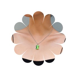 Xmsrn Vintage Dinosaur Pendant Necklace Acrylic Dinosaur Choker Necklace Resin Dinosaur Necklace Green Animal Necklace Jewellery for Women and Girls, Zinc, No Gemstone