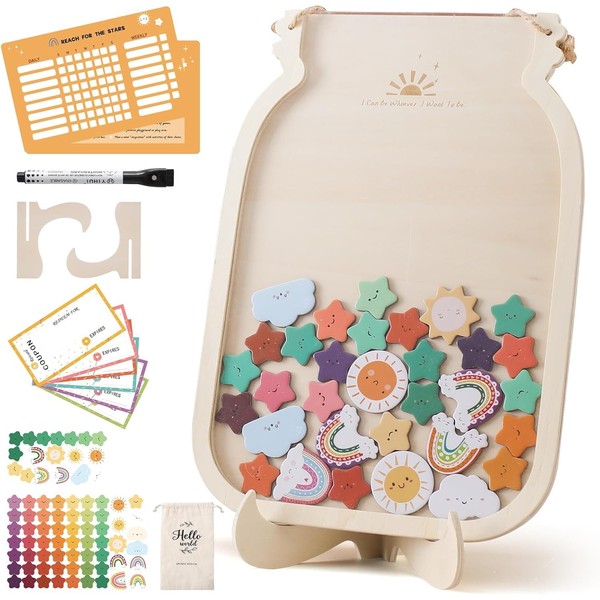 Reward Jar with Star Tokens,Star Jar Reward System,Reward Charts for