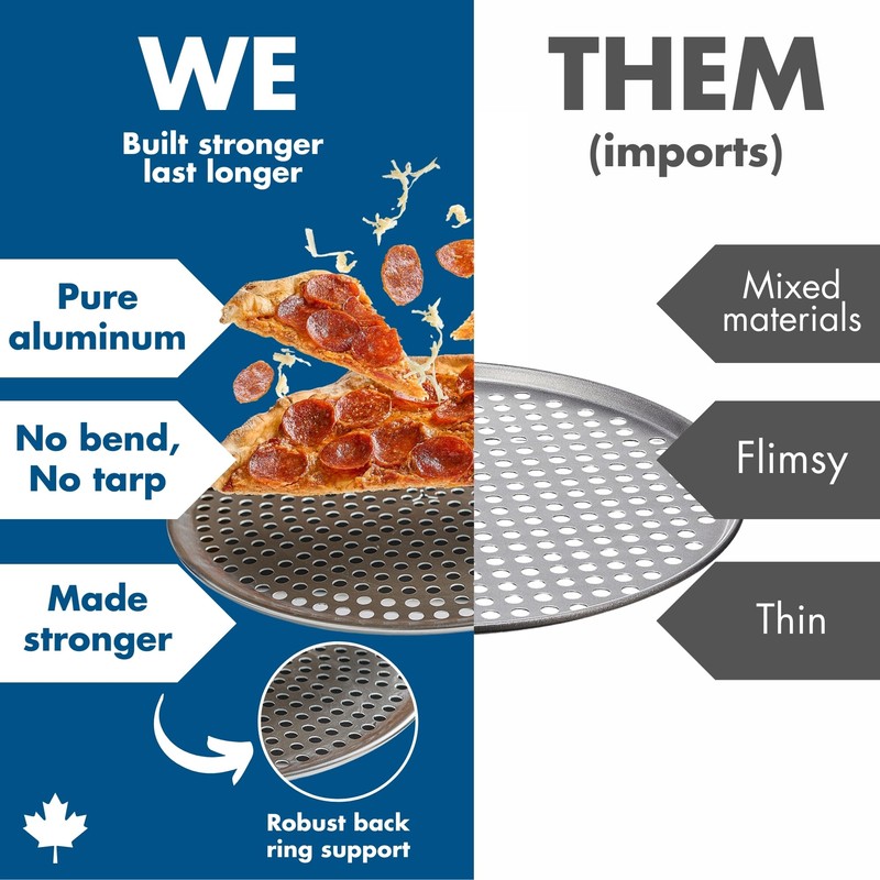 Norjac Pizza Pan with Holes, 10 Inch 2 Pack, Aluminum