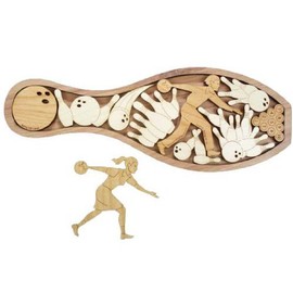 Bowling Memories Wood Brain Teaser Puzzle