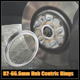 Hihaha 4pcs OD 82mm to ID 66.6mm Aluminum Alloy Car Hub Centric Rings Wheel Bore Center Spacer Durable Material