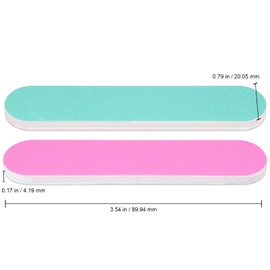 25PCS Mini Size PANA Professional Double Sided Nail Files - Pink&Teal, 180/240 Grit - Emery Board Nail Buffering File Manicure Pedicure Nail Polisher Washable