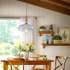 yeshttdy Vintage Glass Pendant Light Fixtures Adjustable Gold Chandelier Hanging Pendant Lights for Kitchen Island Dining Room and Bedroom