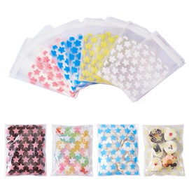 Fashewelry 100Pcs Cellophane Cookie Bags，Party Bags，Candy Bags ，Rectangle PE Plastic Cellophane Bags Star Pattern Plastic Party Bag for Bakery, Candy, Soap Sweet Goodie Snack Food Supplies（13x8cm）