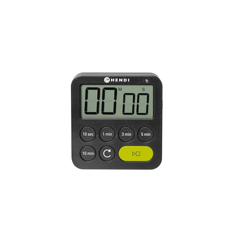 HENDI Kitchen Timer, Digital, 3 Alarm Settings, Stopwatch, Fold-Out Stand,