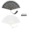 MYLERCT Fabric Fan Pack of 2 Eastern Classic Hand Fan
