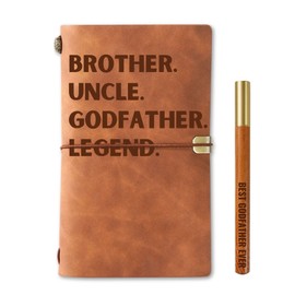 InnoBeta Godfather gifts, Engraved Leather Journal Gift for godfather, godfather gifts from godchild, godfather proposal gift, Notebook for Birthday, Christmas