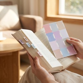 Amabro 180Pcs Sticky Index Tabs Pastel Writable Sticky Tabs Planner Tearable in The Middle Stickers for Notes Flags Paper Notebooks Page Markers Labeling Classification Planning(Multicolour)
