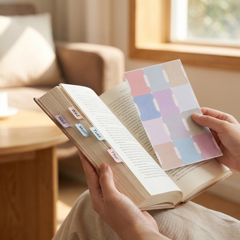 Amabro 180Pcs Sticky Index Tabs Pastel Writable Sticky Tabs Planner