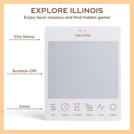 Reach International Outfitters Illinois Adventure Bucket List: 50 Scratch-Off Cards for Outdoor Activities, Tourist Attractions, and Road Trips - Perfect Travel Gift and Guide for Exploring