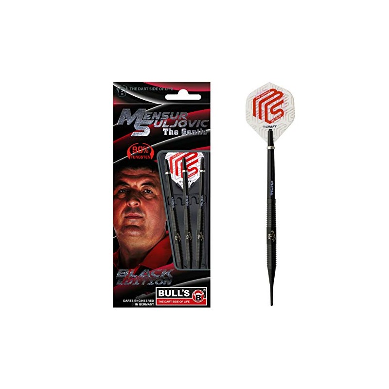 Bull's Unisex - Adult Scale Suljovic Soft Dart, Black Edition,
