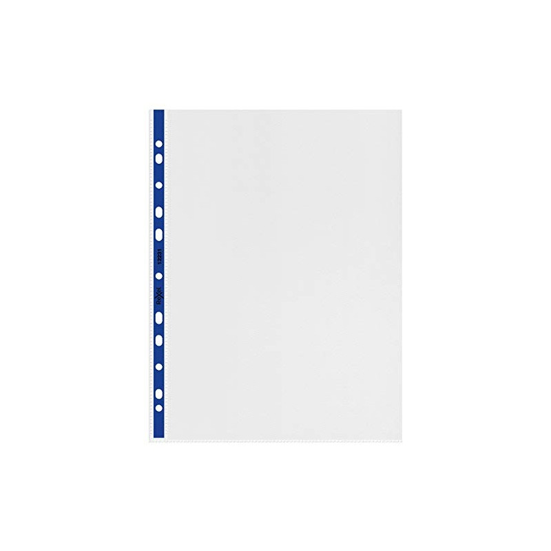 Rexel Quality A4 Punched Pockets with Blue Spine, Embossed, Pack