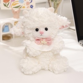 Meenewching Cuddly Lamb Doll, Soft Toy Cuddly Toy, Soft Cuddly Friends, Plush Toy 23 cm, Fluffy Stuffed Toy for Playing, Collecting & Cuddling, Cuddly Toy for Cuddly Toy Lovers
