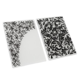 Carpetas de Plástico en Relieve Placa de Relieve Troquel de Relieve Plantilla de Clip de Relieve Sobre Hojas Exquisitas Flor 2 Piezas 2 Piezas Moldes de Plástico en Relieve