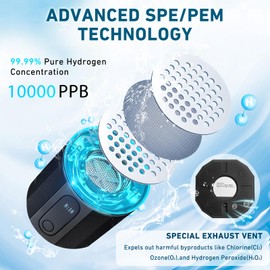 Hydrogen Water Bottle SPE/PEM Technology Highest H2 Concentration-Smooth Taste Seven Colorful Light Double Anti-Slip and Leak-Proof Hydrogen Water Generator with LCD Display (H70)