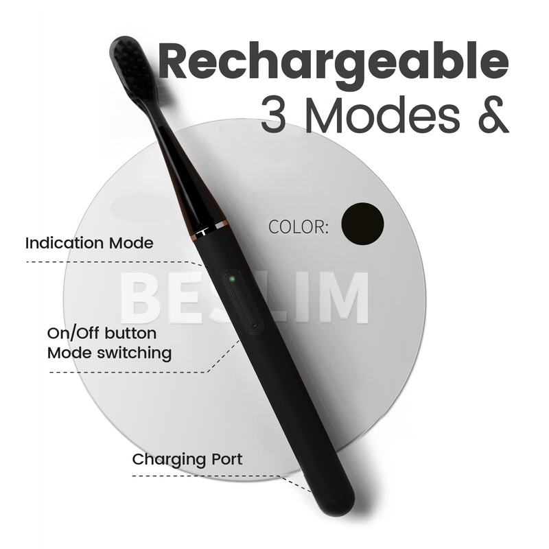 MIPOW i4 Sonic Electric Toothbrush Ultra Slim Thin Rechargeable Ultrasonic