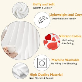 YeeJu Valentines Day Baby Throw Blanket Small Red Love Heart Blanket Pet Toddler Swaddle Lap Wedding Gift Soft Cozy Lightweight Fuzzy Plush Fleece Blankets and Throws 30x40