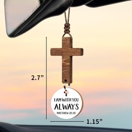 Cross For Car Mirror Hanging, Christian Car Accessories - Scan Phone for Daily Bible Verse, Rearview Hanging Cross Ornament, Christian Rear View Mirror Accessories Charm, Christian Gifts for Women Men