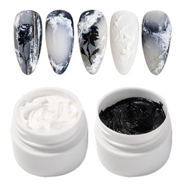 Gel Nail Set of 2 White Black Clay Gel Nail Gummy Gel Nail Town Gel Color Gel Nail Parts Gel Nail Plaster Gel 3D Nail Art Glue