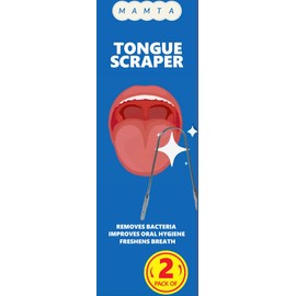 Mamta Professional Stainless Steel Oral Hygiene Products Eliminate Bad Breath with Tongue Scraper Tongue Cleaner in Pack of 2