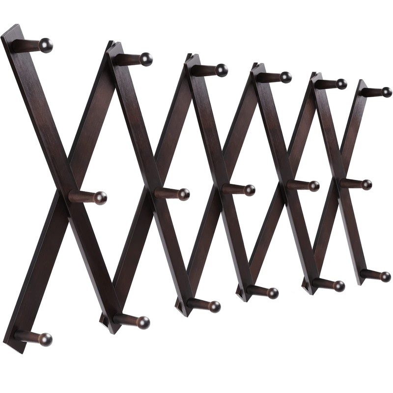 Homode Accordion Wall Hanger, Hat Hangers Wall Mounted, Wood Accordian