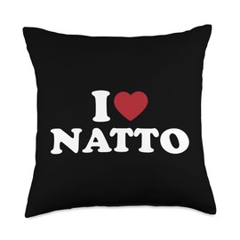 I Love Natto, I Heart Natto Throw Pillow