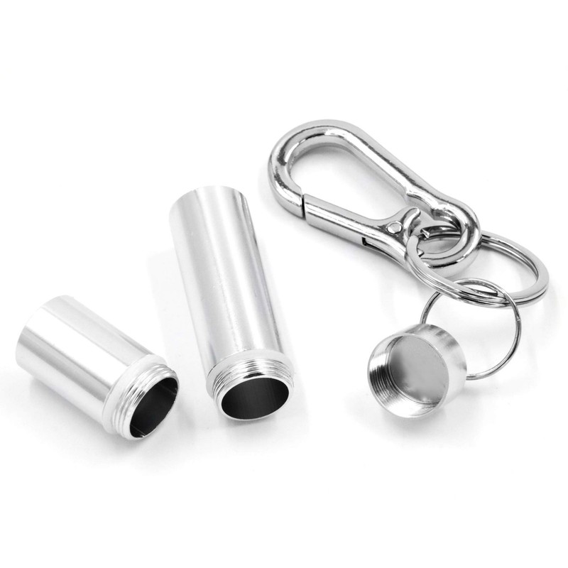 XP Design Portable Pill Case Necklace Pendant Keychain Aluminum Stainless