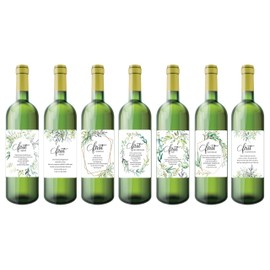 Set of 7 Greenery Wedding Milestone Wine Bottle Labels