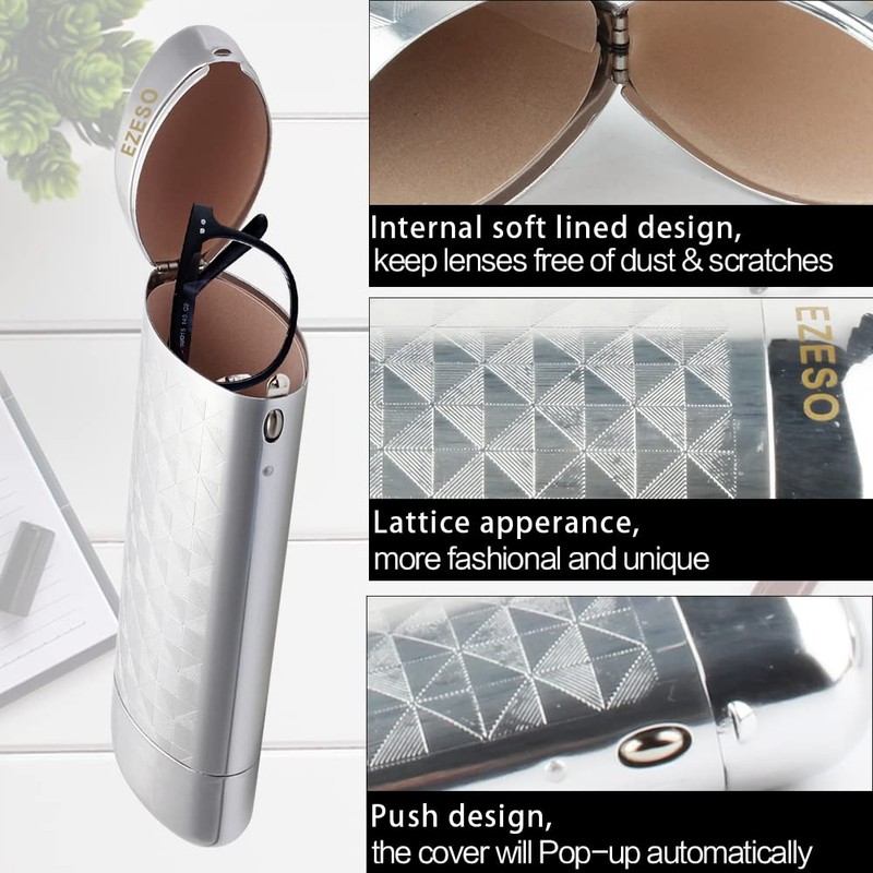 EZESO Glasses Case Spectacle Case Box Aluminum Lattice Nearsighted Eyeglass