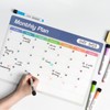 Loukin 17"x11.8" Dry Erase Calendar Set (Monthly+Weekly), Electrostatic Adsorption Whiteboard