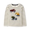 Gymboree,Boys,and Toddler Embroidered Graphic Long Sleeve T-Shirts,Construction Vehicle Stripe,3 Years