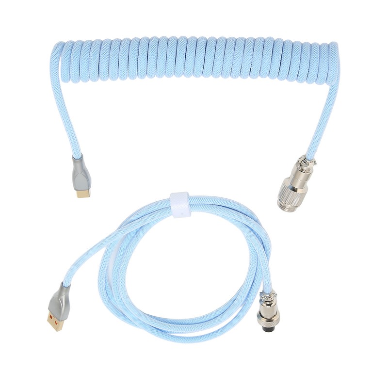 Mechanical Keyboard Cable Double Sleeve Custom Coiled with Detachable Metal
