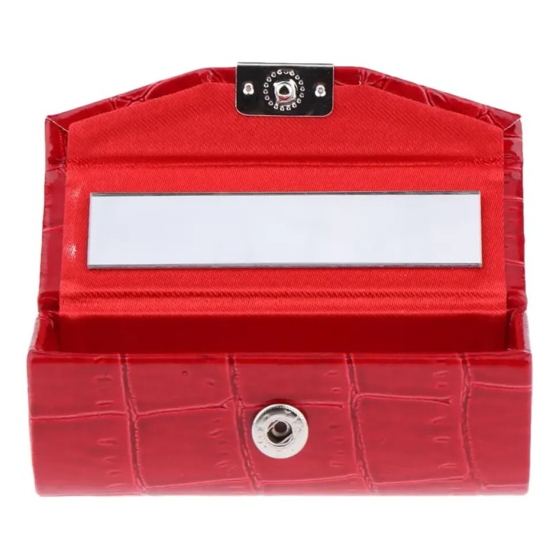 Estuche De Lápiz Labial Individual De Pu Para Rojo Naranja