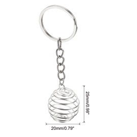 PATIKIL 10pcs 20x25mm Silver White Spiral Beads Cage Pendant Stainless Steel Spring Stone Holder Necklace Cage Pendant for Jewelry Making Crafts with Key Chain