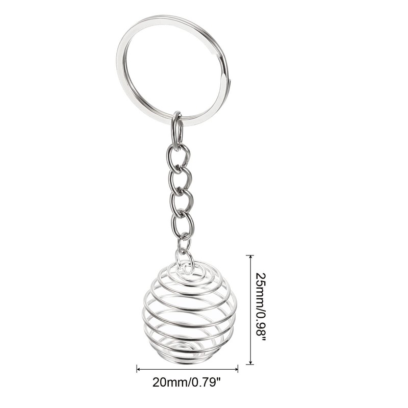 PATIKIL 10pcs 20x25mm Silver White Spiral Beads Cage Pendant Stainless