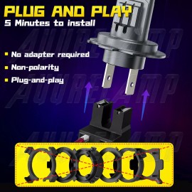 AuureLamp For Honda Goldwing GL1800 2001-2016 Motorcycle LED Headlight Kit H7 6000K Bulbs