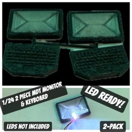 Unbranded 1/24 LED READY 2 PACK POLICE MDT DIORAMA CUSTOM BUILD LED COMPUTER DATA TERMINAL