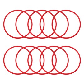 ONLYKXY 10pcs Silicone Hair Rubber Bands 5.5cm No-slip Soft Elastic Band Hair Ties Rubber Ring for Women Girls Braids Ponytails Sports Wet Hair Work Outs Hair Accessories (Red)