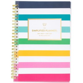 Planificador académico 2020-2021, simplificado para planificador semanal y mensual AT-A-Glance, 5-1/2 pulgadas x 8-1/2 pulgadas, personalizable, Happy Stripe (EL400-201A)