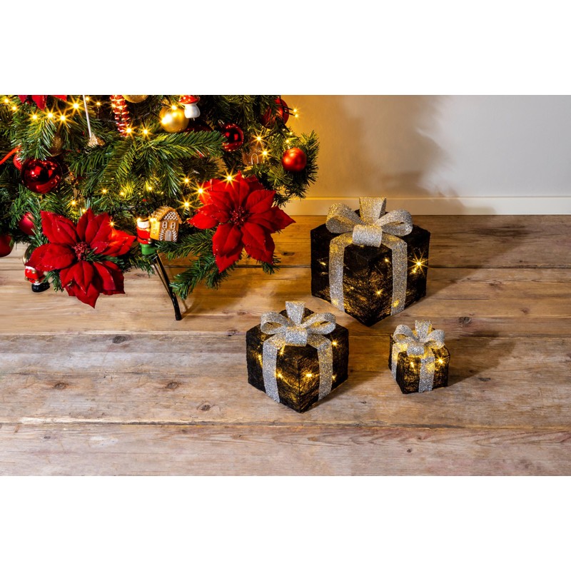 Bambelaa! 3 LED Decorative Gifts Light Boxes Timer Christmas Decoration